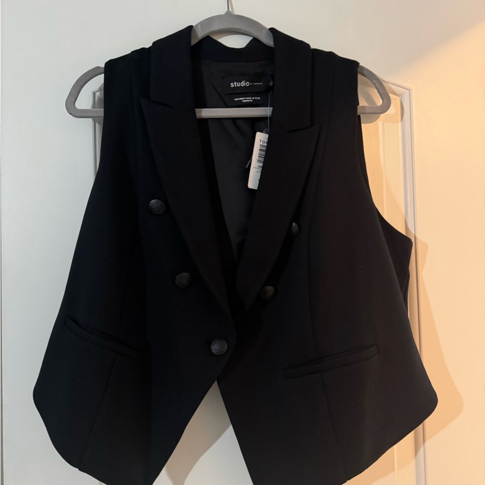 NWT Torrid Women's Black Double-Breasted Vest